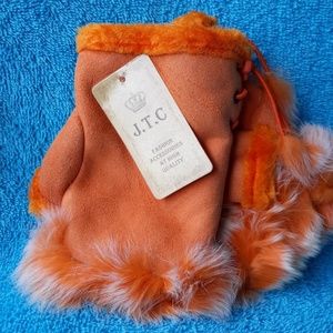 Orange Fashion Fingerless Gloves